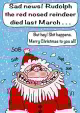 Merry Christmas Rudolph died card created by Gary Jones
