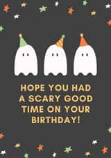 Scary Ghost October Birthday Card created by Little Owl Designs Co