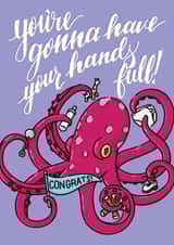Hands and Tentacles Full, New Baby Card created by PaperFreckles