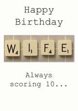 Wife Scrabble Birthday Card created by Namephrame