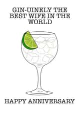 Punny Anniversary card for Gin loving Wife created by Wooden It Be Precious