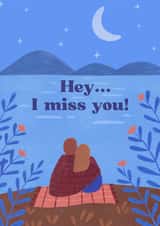 Moonlight couple miss you card created by Bloom Illustrations