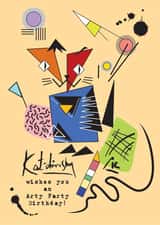 Kandinsky inspired arty cat birthday wishes 1000 created by Wicked Poppy Designs