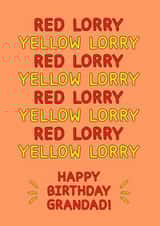 Red Lorry Yellow Lorry Grandad Birthday Card created by Card and Cake