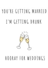 cheeky drunk wedding card created by Hannah Hale