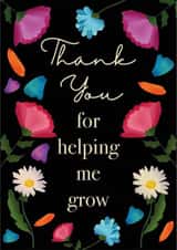Thank You for helping me grow thank you teacher card created by Iconicus Design