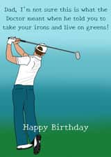 Irons and Greens, Golfing Birthday Card for Dad created by Little Prints Fred Designs