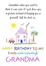 Childlike Birthday Drawing for Grandma created by Shore Designs