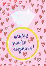 You're engaged - engagement ring card created by Louisa Taylor