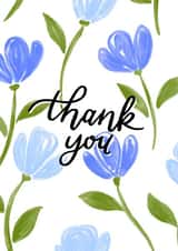 Pretty Flower Thank You Card - Blue Flowers created by Louisa Taylor
