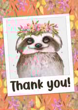 Cute and adorable sloth 'Thank you' card created by CardandFast