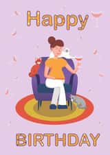 Cat Lover Birthday Card created by ANNA Zakharova