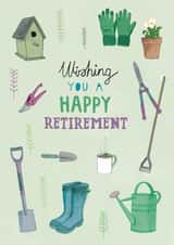 Happy retirement gardening design created by Pencilface
