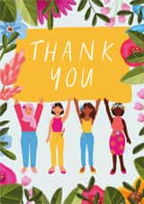 'Thank you' floral women greetings card created by Flourish Paperworks