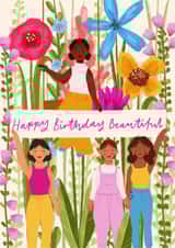 'Happy Birthday Beautiful' floral women card created by Flourish Paperworks