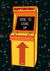 Level Up, Retro Birthday Gaming Card created by Redshine Design
