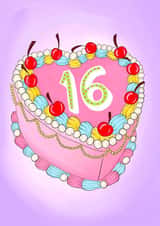 16th Retro Birthday Cake created by Poppy & Mabel 