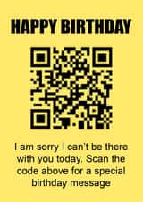 QR code prank Birthday Card created by Arr Cards