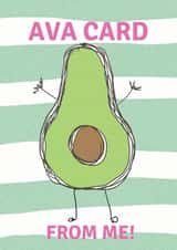 Avocado card created by lalabuds by Rebecca Carr