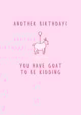Funny goat pun birthday card created by Katie Moody