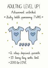 New Baby Twin Boys Congratulations Card created by FROGGIE & ROSBIF