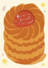 You’re so sweet, retro jammy dodger card created by Yan Yu Lee