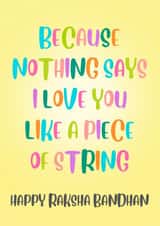 Piece of String Raksha Bandhan Card created by Paper Wishes Co