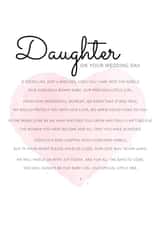 Heartfelt Message for Daughter On her Wedding Day created by PMPrinted