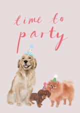 Puppy Party Time Birthday Card created by Honey & Velvet Studio