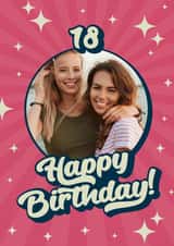 Personalised Birthday Photo Card created by Evie Garnett Designs - 18 stars Birthday Personalised Photo Card 11839
