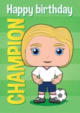 Cute England football birthday card for girls created by essjay