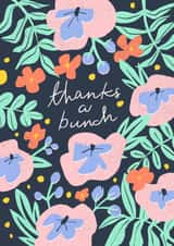 Pretty Floral Pun Thank You Card - Flowers - Thanks A Bunch created by Inku Goods