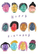 Happy Faces Birthday Greeting Card created by Jennifer Jamieson