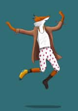 Fantastic Mr Fox Happy Cheery Greeting Card created by Jennifer Jamieson
