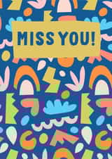 Contemporary Abstract Miss You Card created by Jive Prints