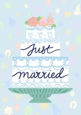 Just Married - Wedding Cake Card created by Jessie Maeve Studio
