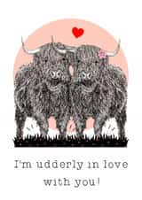 Cute Highland Cows- Pun- Card created by Beth Higgins Art