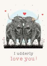 Cute Highland Cows- Pun- Card created by Beth Higgins Art