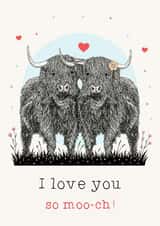 Cute Highland Cows- Pun- Card created by Beth Higgins Art