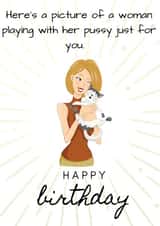 Playing with pussy, birthday card created by Lovelier