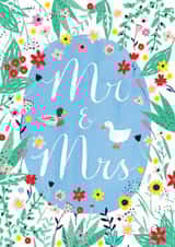 Two Ducks Floral Wedding Card created by Katie Whitton Design
