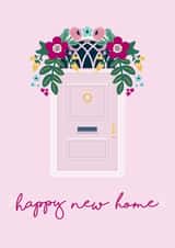 Pretty Front Door New Home Card - Pink Door - Happy New Home created by Little Lou Makes