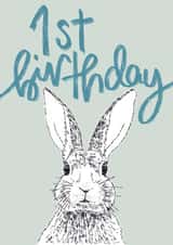 Children's 1st Birthday Rabbit Card created by DaphneRosa