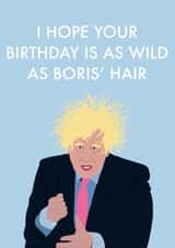 Boris Johnson’s Wild Hair Birthday card created by Nicola Jo