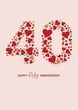 Classic Ruby Anniversary Card - 40 Years - Happy Anniversary created by mrs L cards