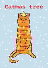 Funny cat Christmas card - catmas tree created by suzcreate
