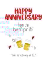 funny wedding anniversary beer lover card created by Silly Prints
