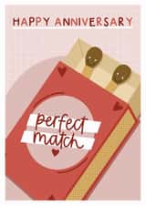 Cute 'perfect match' Anniversary card for your partner created by Amy Writes