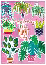Potty plant lady Birthday card created by Owen & Wolfey