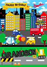 Transport City Birthday Card For Grandson created by Kerrylovescards